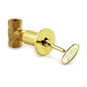Blue Flame Straight Fireplace Valve Kit - Polished Brass