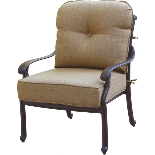 Santa Monica Cast Aluminum Club Chair in Antique Bronze/Sesame by Darlee