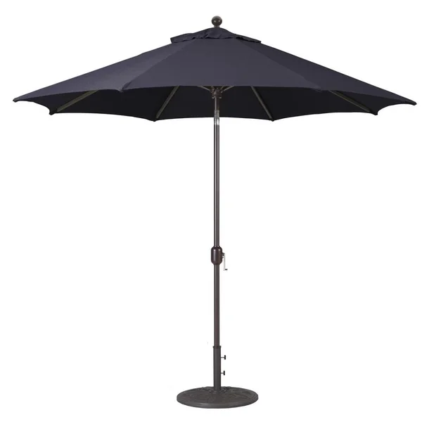 Galtech 9 Ft. Octagonal Aluminum Patio Market Umbrella W/ Crank Lift And Deluxe Auto Tilt - Antique Bronze Frame W/ Sunbrella Canvas Black Canopy