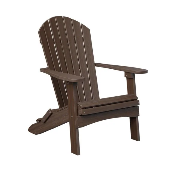Comfo Back Recycled Plastic Folding Adirondack in Brazilian Walnut by Berlin Gardens