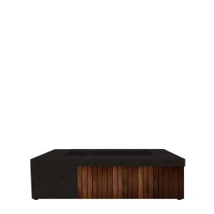 Islandwood 72 Inch Rectangular GFRC Natural Gas Fire Pit Table in Ebony by Lakeview Outdoor Designs