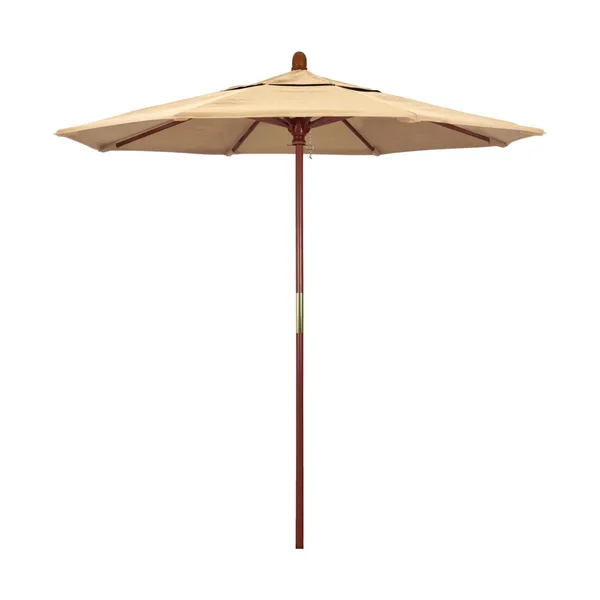California Umbrella 7.5 Ft. Octagonal Hardwood Patio Umbrella W/ Push Lift & Hardwood Ribs - Sunbrella Canvas Antique Beige Canopy