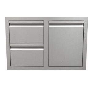 RCS Valiant Series 30-Inch Stainless Steel Enclosed Double Storage Drawer & Propane Drawer Combo - VDCL1