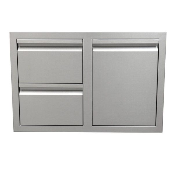 RCS Valiant Series 30-Inch Stainless Steel Enclosed Double Storage Drawer & Propane Drawer Combo - VDCL1
