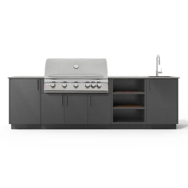 Urban Bonfire Mist 40 Outdoor Kitchen w/ Blaze LTE Natural Gas Grill, Sink, Keon Dekton Countertop & Anthracite Finish - B-Mist-40-Blaze-Keon-Anthracite