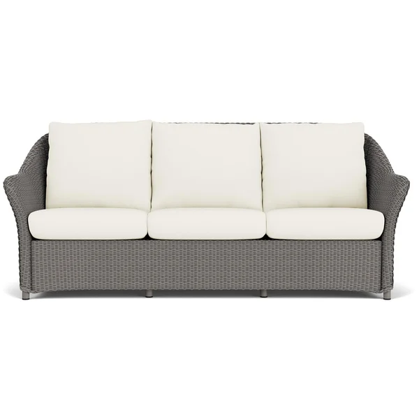 Weekend Retreat Lloyd Loom Sofa in Pewter/Sailcloth Salt by Lloyd Flanders