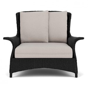 Mandalay Lloyd Loom Club Chair & a Half in Ebony/Remy Cloud by Lloyd Flanders