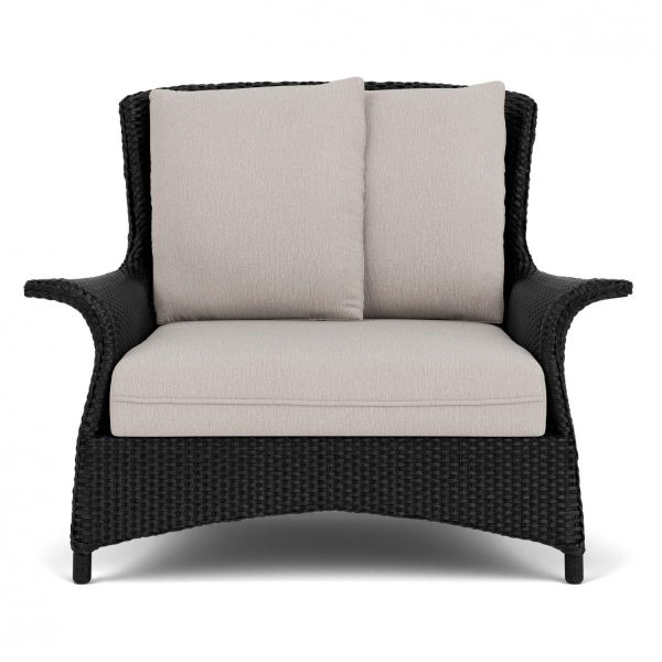 Mandalay Lloyd Loom Club Chair & a Half in Ebony/Remy Cloud by Lloyd Flanders