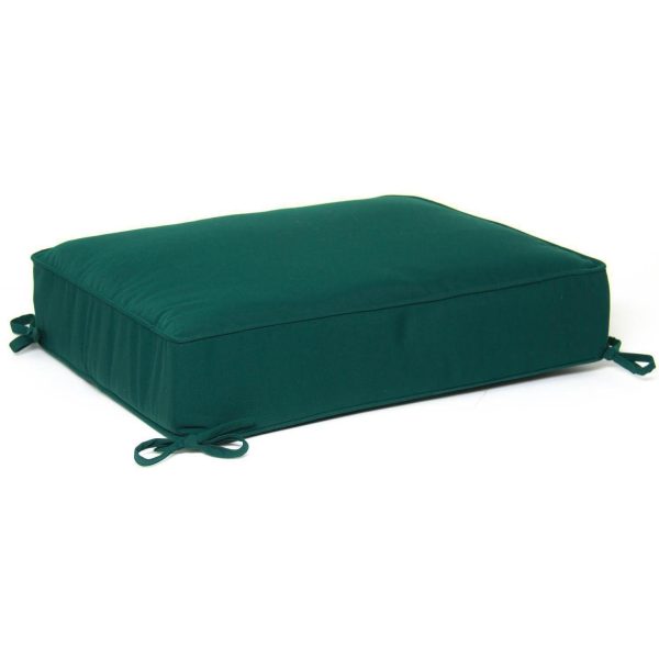 Sunbrella Canvas Forest Green Medium Outdoor Replacement Ottoman Cushion W/ Piping By BBQGuys Signature