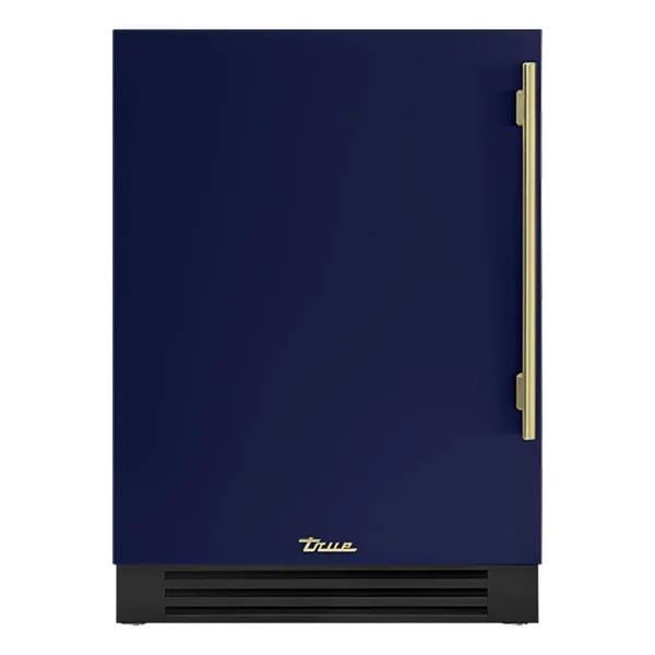True 24 Inch 4.2 Cu. Ft. Left Hinge Outdoor Freezer - Cobalt w/ Brass Handles - TUF-24-L-OP-C~DSK-078-H01