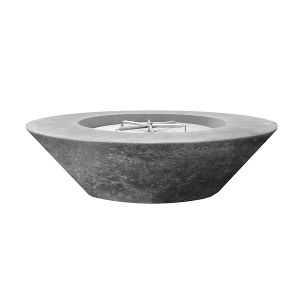 Ironwood 60 Inch Round GFRC Natural Gas Fire Bowl in Pewter by Lakeview Outdoor Designs