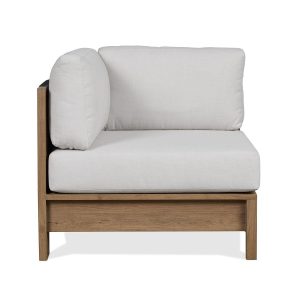 Heritage 33 Inch Corner Outdoor Chair in Beechwood W/ Sunbrella Cushions by Lakeview Outdoor Designs