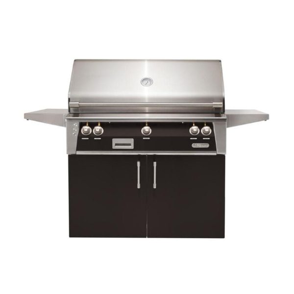 Alfresco ALXE 42-Inch Freestanding Propane Grill With Rotisserie in Jet Black Matte - ALXE-42C-LP-SM9005