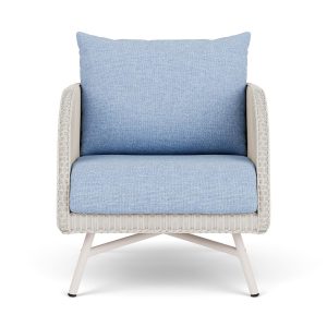 Essence Lloyd Loom Club Chair in Antique White/Demo Skyway by Lloyd Flanders