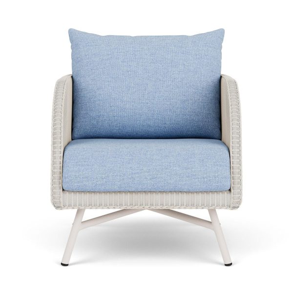Essence Lloyd Loom Club Chair in Antique White/Demo Skyway by Lloyd Flanders
