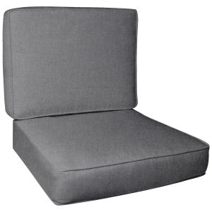 Sunbrella Cast Slate Medium Outdoor Replacement Club Chair Cushion Set W/ Piping By BBQGuys Signature
