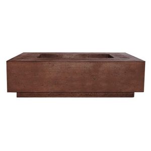 Cascata Bay 1 56 Inch Rectangular GFRC Propane Fire Pit Table in Cafe by Lakeview Outdoor Designs