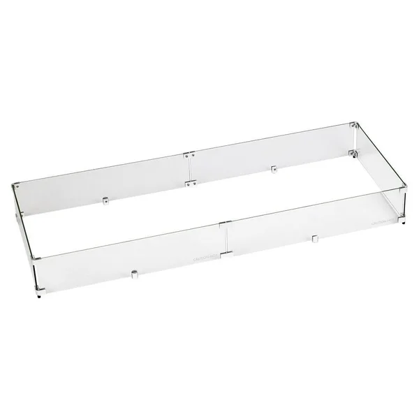 BBQGuys Signature Polished Glass Flame Guard For 48-Inch Rectangular Drop-In Fire Pit Pans - FG-AFPP-48
