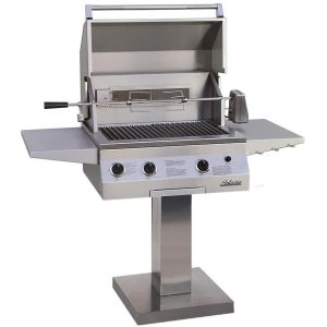 Solaire 27 Inch Deluxe All Convection Natural Gas Grill With Rotisserie On Bolt Down Post - SOL-AGBQ-27GXL-BDP-NG