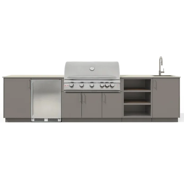 Urban Bonfire Breeze 40 Outdoor Kitchen w/ Blaze LTE Natural Gas Grill, Sink, Refrigerator, Danae Dekton Countertop & Clay Finish - B-Breeze-40-Blaze-Danae-Clay