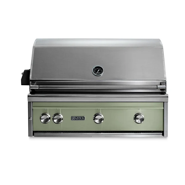 Lynx Professional 36 Inch Built-In All Infrared Trident Natural Gas Grill w/ Rotisserie in Desert Sage - L36ATR-DSNG