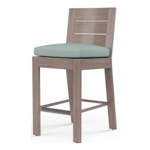 Laguna Aluminum Bar Stool w/ No Welt in Driftwood/Cast Mist by Sunset West