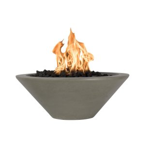 Cazo 24 Inch Round GFRC Propane Fire Bowl w/ Key Valve in Ash by The Outdoor Plus