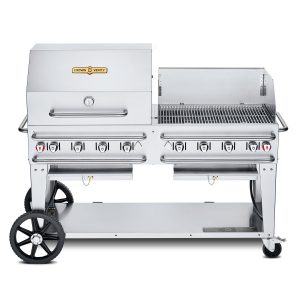 Crown Verity 60-Inch Single Inlet (50 or 100 LB Tanks Only) Rental Propane Grill Dome & Windguard Package - CV-RCB-60RWP-SI50/100