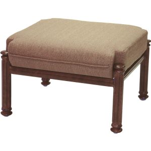 Santa Barbara Cast Aluminum Ottoman in Mocha/Sesame by Darlee
