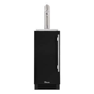 True 15 Inch Left Hinge Outdoor Single Tap Beverage Dispenser - Matte Black w/ Stainless Handle - TUR-15BD-L-OP-C~DSK-027-H04