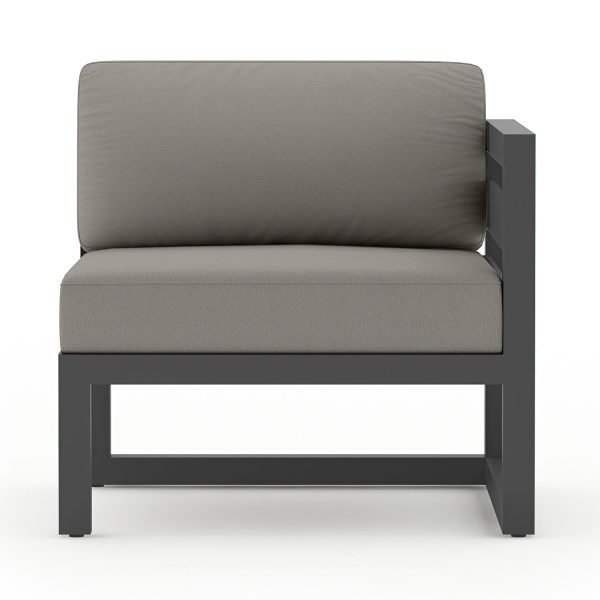 Misty Cove Aluminum Right Arm Section in Slate/Canvas Charcoal by Lakeview Outdoor Designs