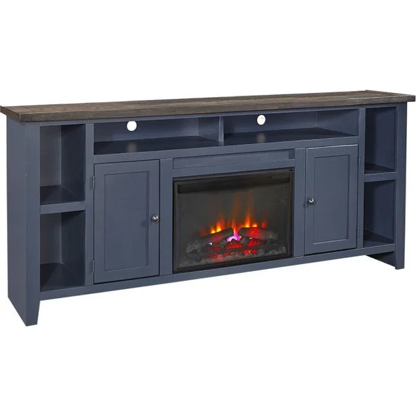 Eastport Electric Fireplace 84" Console - Malta Blue