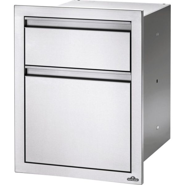 Napoleon 18 Inch Double Waste Bin Drawer w/ Paper Towel Holder - BI-1824-1W