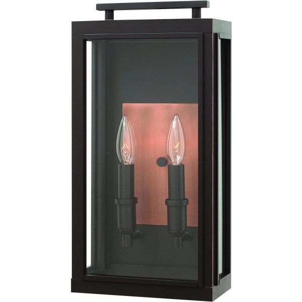 Hinkley Lighting Sutcliffe Two Light 17-Inch Outdoor Wall Light - Oil Rubbed Bronze - 2914OZ