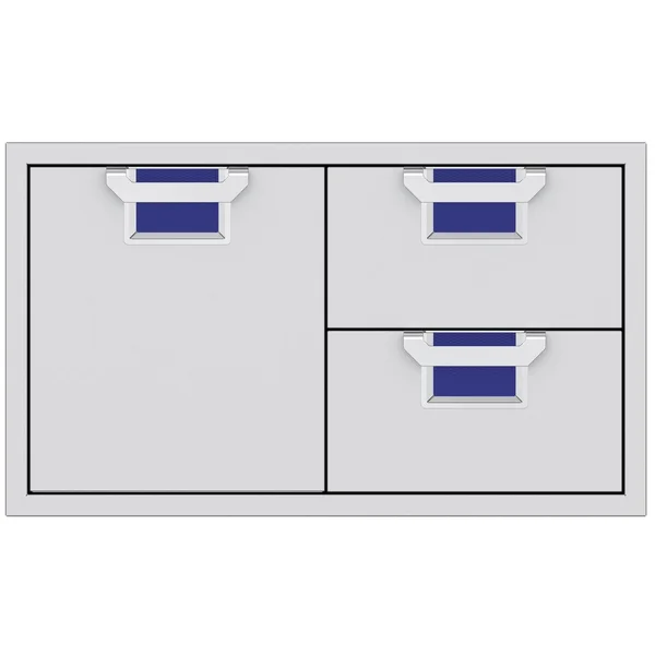 Aspire By Hestan 36-Inch Double Drawer And Single Storage Door Combo - Prince - AESDR36-BU