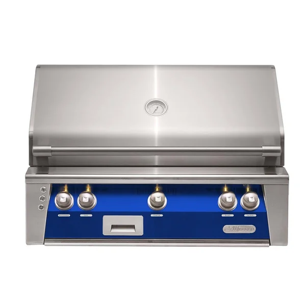 Alfresco ALXE 36-Inch Built-In Natural Gas Grill With Rotisserie in Ultramarine Blue - ALXE-36-NG-S5002