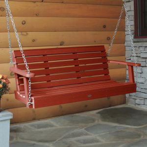 Elm Pointe 5 Ft Recycled Plastic Porch Swing in Rustic Red by Lakeview Outdoor Designs