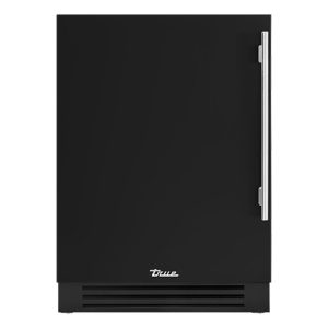 True 24 Inch 5.6 Cu. Ft. Left Hinge Outdoor Refrigerator - Matte Black w/ Stainless Steel Handles - TUR-24-L-OP-C~DSK-027-H04