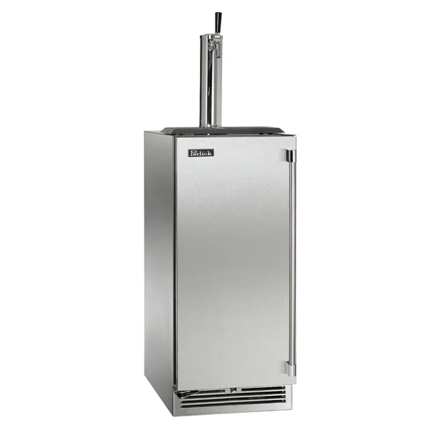 Perlick 15-Inch Signature Series Marine & Coastal Series Stainless Steel Single Tap Outdoor Beer Dispenser - Left Hinge - HP15TM-4-1L-1