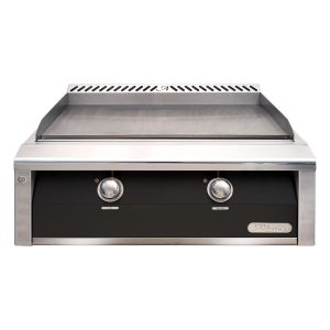 Alfresco 30-Inch Freestanding Natural Gas Griddle with Cart in Jet Black Gloss - AXE-30GTC-NG-S9005