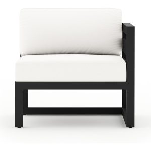 Misty Cove Aluminum Right Arm Section in Black/Canvas Natural by Lakeview Outdoor Designs