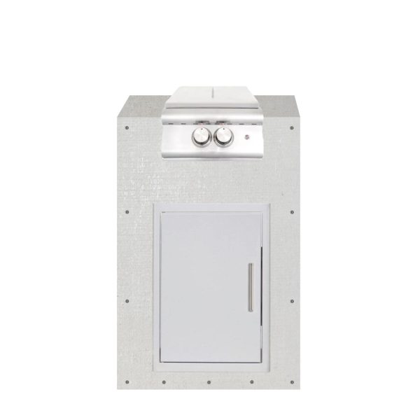 BBQGuys Signature 24-Inch Ready for Finish Outdoor Kitchen Module w/ Blaze LTE Natural Gas Power Burner & Single Access Door