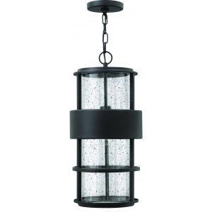Hinkley Lighting Saturn One Light 21-Inch Outdoor Hanging Lantern - Satin Black - 1902SK