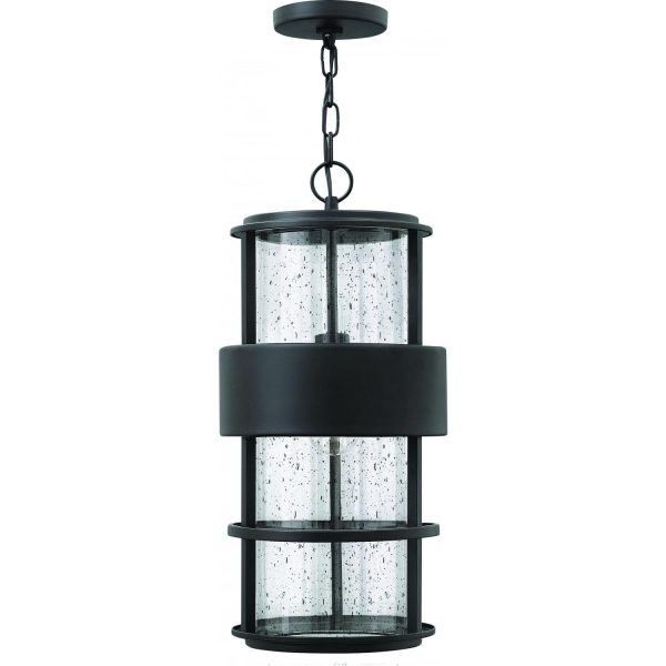 Hinkley Lighting Saturn One Light 21-Inch Outdoor Hanging Lantern - Satin Black - 1902SK