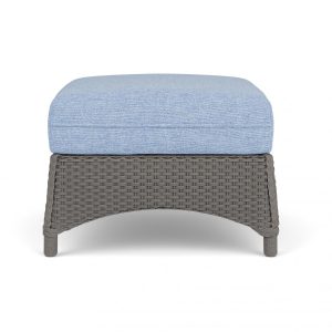 Mandalay Lloyd Loom Ottoman in Pewter/Demo Skyway by Lloyd Flanders