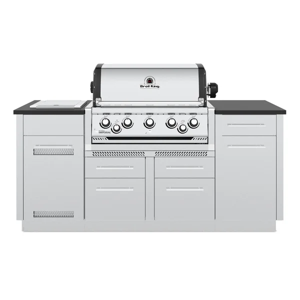 Broil King Imperial S 590i 5-Burner Natural Gas Grill Center With Rotisserie, & Side Burner - Stainless Steel - 896847