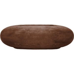 Sawgrass Bay 56 Inch Oval GFRC Natural Gas Fire Bowl in Cafe by Lakeview Outdoor Designs