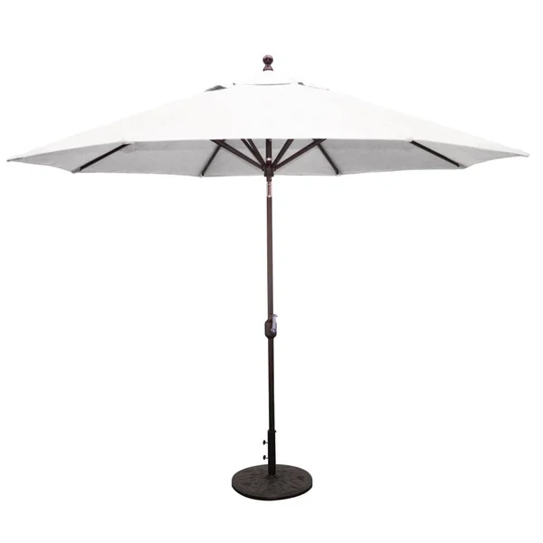 Galtech 11 Ft. Octagonal Aluminum Patio Market Umbrella W/ Crank Lift And Deluxe Auto Tilt - Antique Bronze Frame W/ Sunbrella Canvas Natural Canopy
