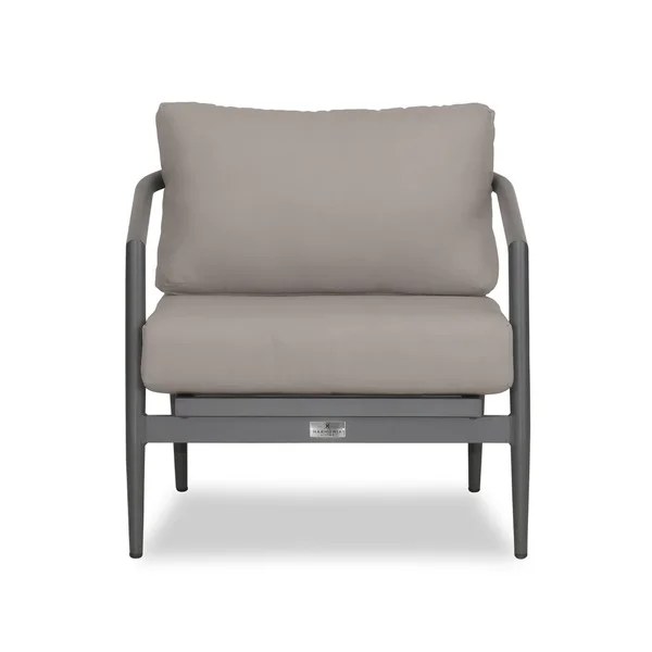 Midnight Cove Aluminum Club Chair in Slate/Canvas Charcoal by Lakeview Outdoor Designs