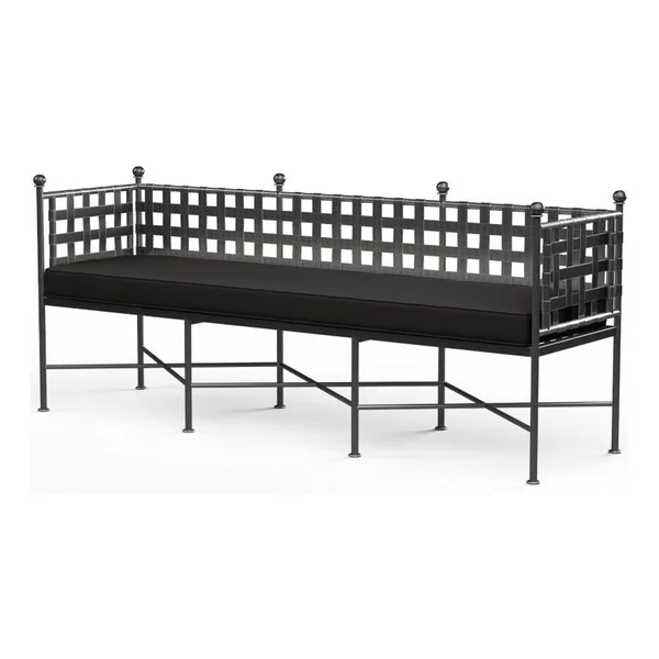 Provence 72 Inch Wrought Iron Bench in Pewter/Spectrum Carbon by Sunset West